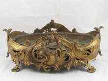 Appraisal: A gilt bronze oval French rococo table centrepiece with original