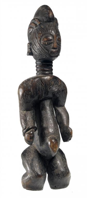 Appraisal: AN AFRICAN CARVED WOOD FEMALE FIGURE NORTHERN NIGERIA POSSIBLY AFO