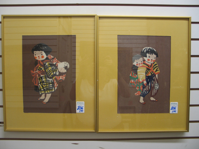 Appraisal: KIYOSHI SAITO Japanese - TWO original color woodcuts One a