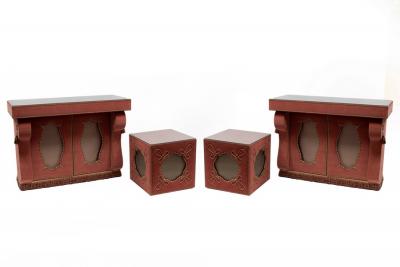 Appraisal: A pair of Alcantara console cabinets in the manner of