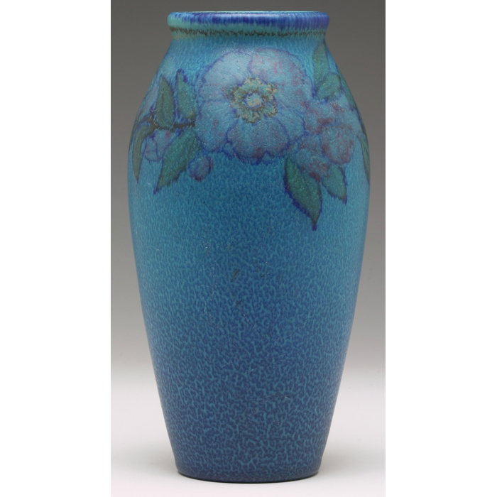 Appraisal: Rookwood vase matt glaze with nicely executed roses done by