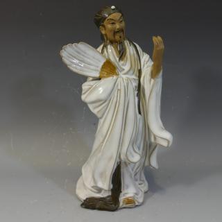 Appraisal: CHINESE SHIWAN POTTERY FIGURE OF ZHUGE LIANG NO RESERVE ON