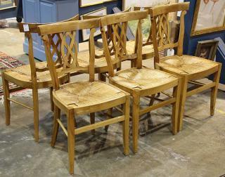 Appraisal: lot of French Provencial style dining chairs lot of French