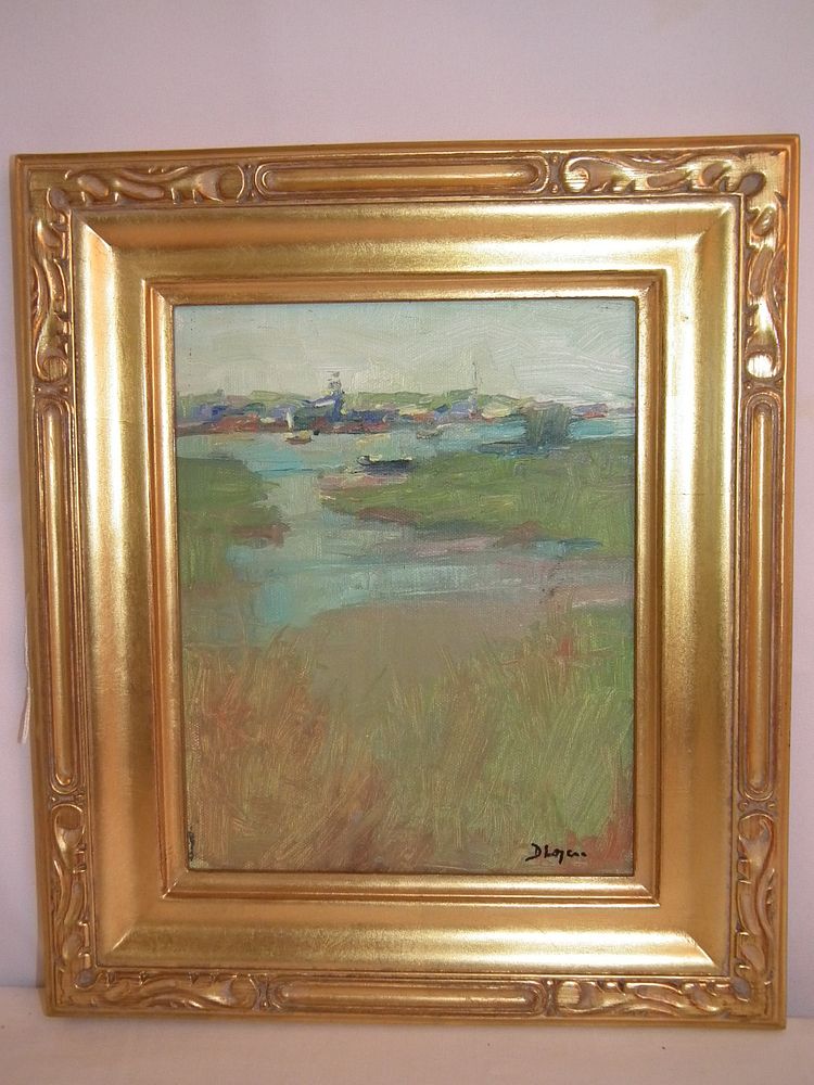 Appraisal: DAVID LAZARUS NANTUCKET PAINTING Impressionist oil painting on canvas of