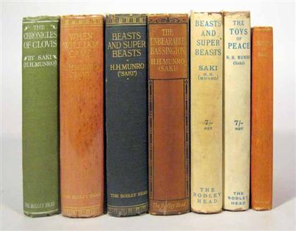 Appraisal: vols Saki H H Munro Reginald London Methuen st ed