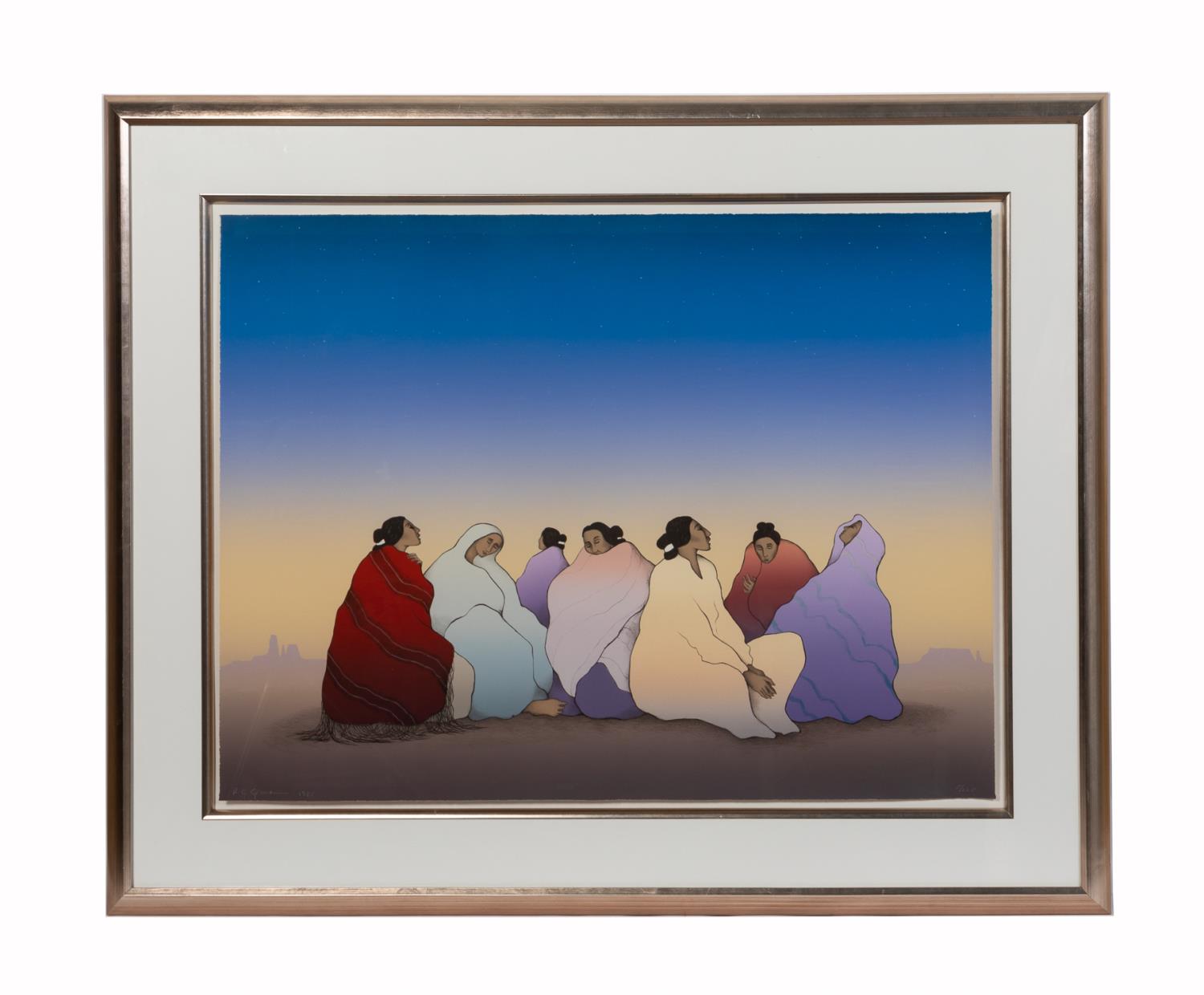 Appraisal: R C GORMAN DESERT TWILIGHT LARGE FRAMED LITHO Rudolph Carl