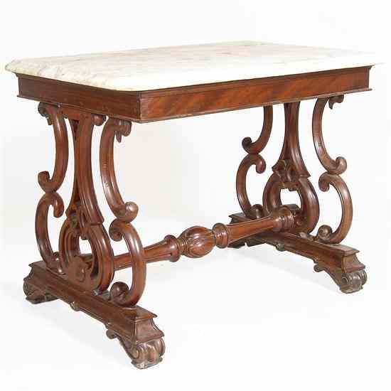 Appraisal: An Anglo Indian William IV Marble Top Mahogany Console Table