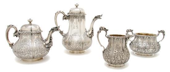 Appraisal: Four Piece English Silver Tea Set Robert Gerard II comprising