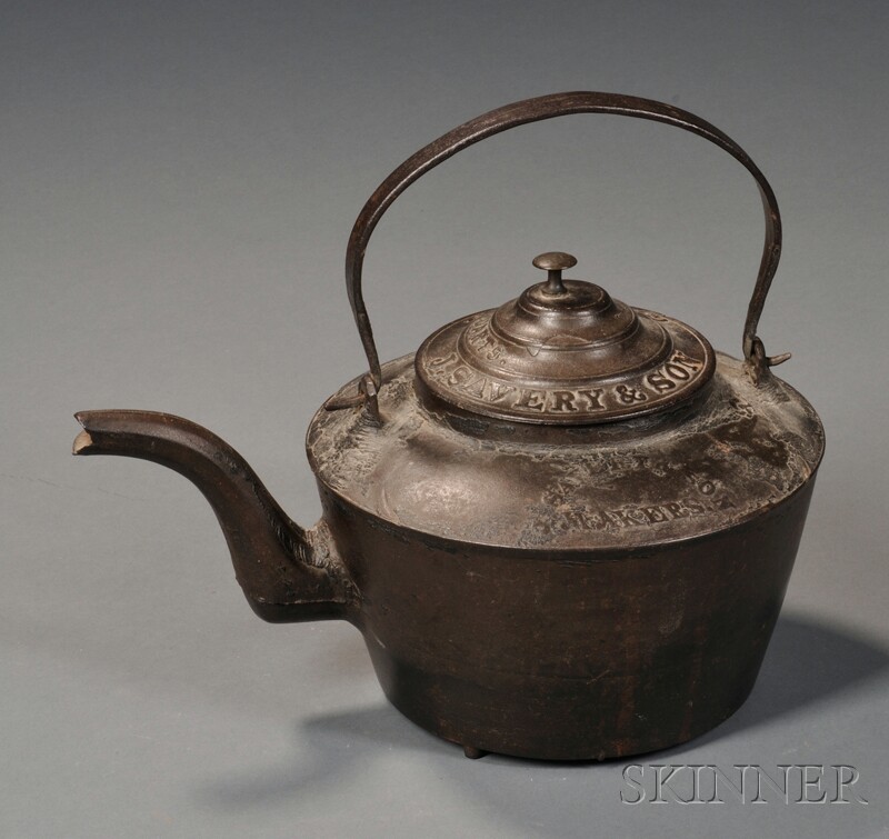 Appraisal: Cast and Wrought Iron Teapot by a New York Maker