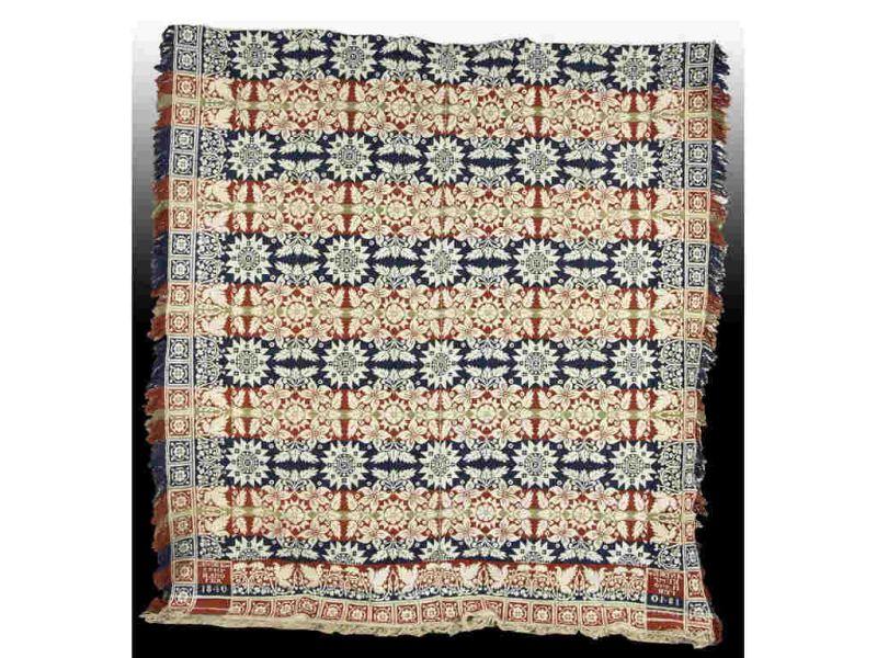 Appraisal: Hanover Ohio Red Blue Green and White Jacquard Description ''