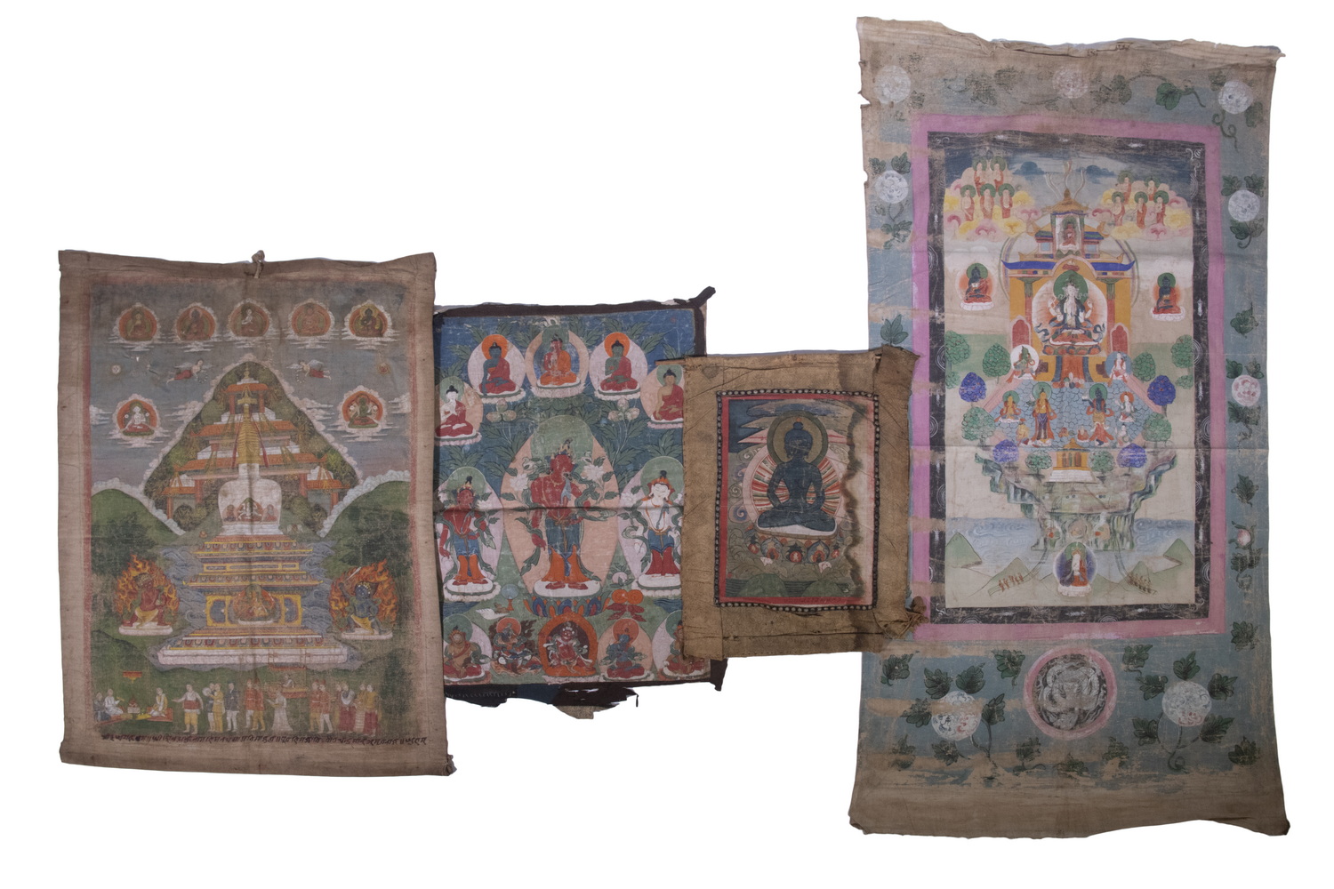 Appraisal: COLLECTION OF EARLY TIBETAN THANGKAS LATE TH C UNFRAMED All