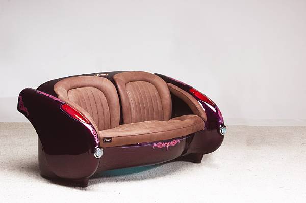 Appraisal: A Corvette couch by Corbin custom paint in mauve with