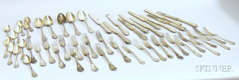 Appraisal: Gorham Coin Silver Partial Flatware Set and Eleven Sterling Handled