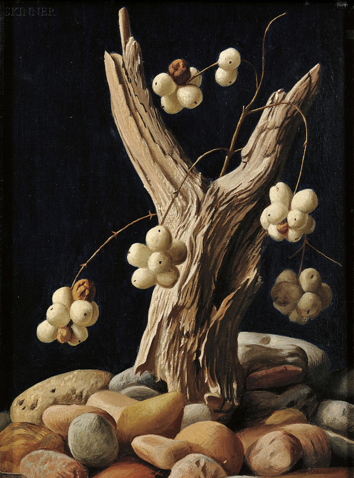 Appraisal: Lodewijk Karel Bruckman American - Berries and Driftwood Signed inscribed