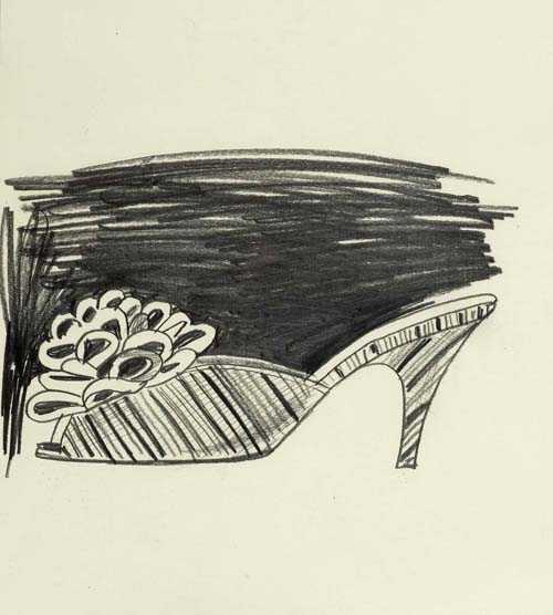 Appraisal: WARHOL ANDY Pittsburg - New York Lady's shoe with floral