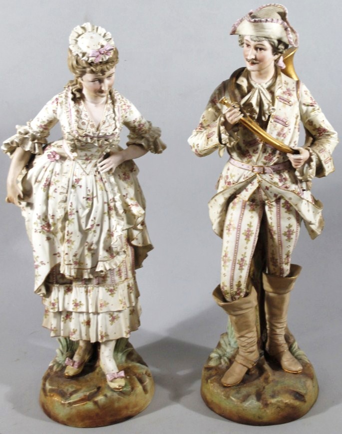 Appraisal: A pair of thC German bisque porcelain figures of a