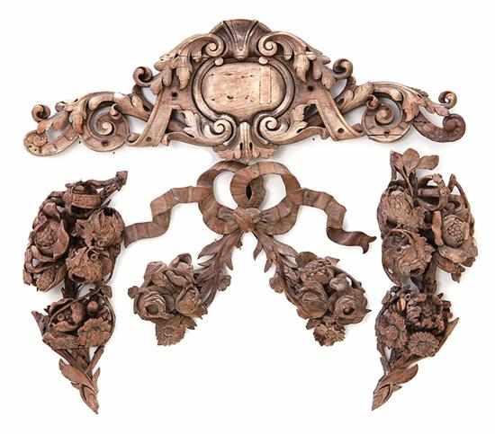 Appraisal: Continental carved-wood architectural fragments late th early th century pair