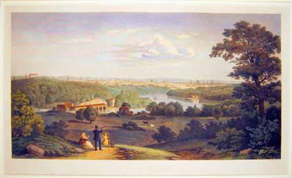 Appraisal: piece American Bird's-Eye City View Hand-Colored Engraving Serz J after