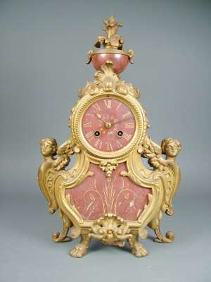 Appraisal: An early th century French mantel clock the rouge marble