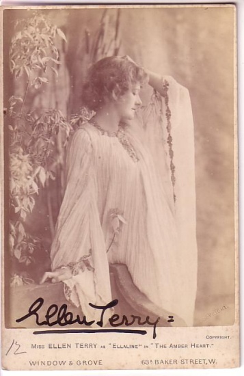 Appraisal: ENTERTAINERS TERRY ELLEN Photograph Signed cabinet card image by Window