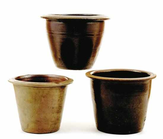 Appraisal: Southern stoneware cream risers Piedmont North Carolina circa salt and