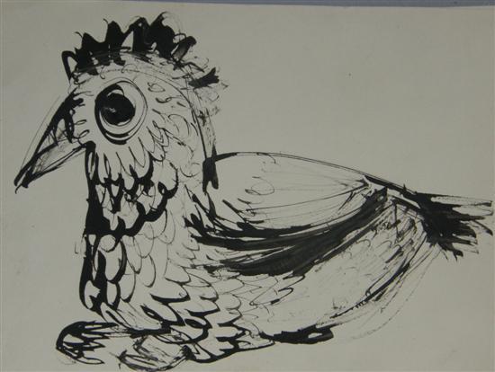 Appraisal: Thetis Blacker - British 'Brooding bird' unsigned ink on paper