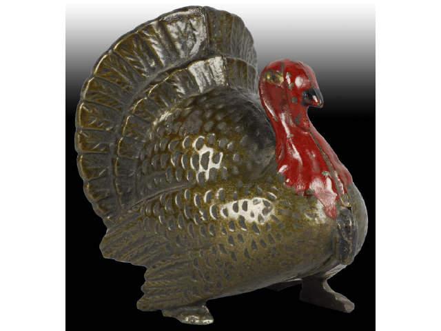 Appraisal: Cast Iron Turkey Still Bank Description Made by AC Williams