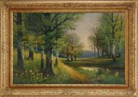 Appraisal: BA MARTIN American th Century SUMMER LANDSCAPE Oil on canvas