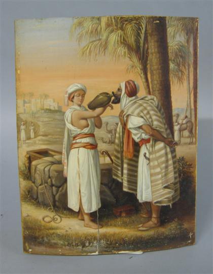 Appraisal: Oil painting on cedar board l c romoli dated Depicting