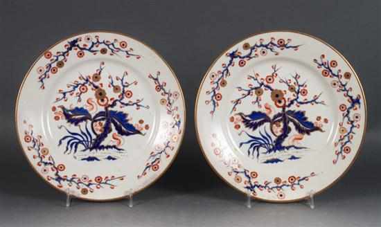 Appraisal: Pair of Derby china dinner plates in the Imari taste