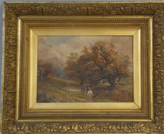 Appraisal: J Smith th century English school landscape with shepherd and