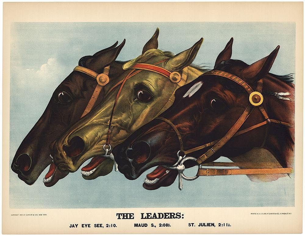 Appraisal: The Leaders - Original Large Folio Currier Ives Lithograph The