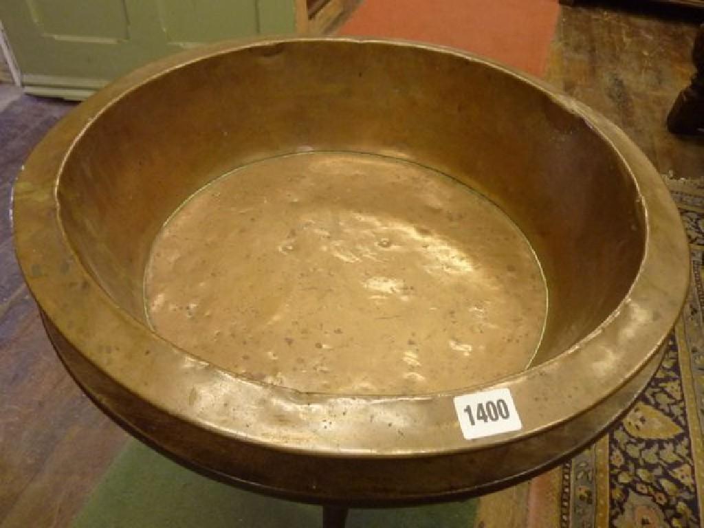 Appraisal: A th century copper dairy pan bowl of circular form