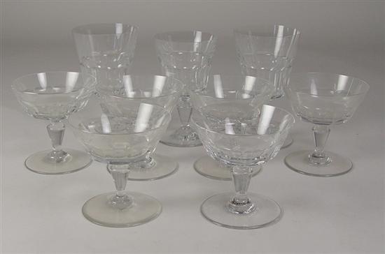 Appraisal: Nine Pieces of Bacarat Crystal Six x sherbets two x