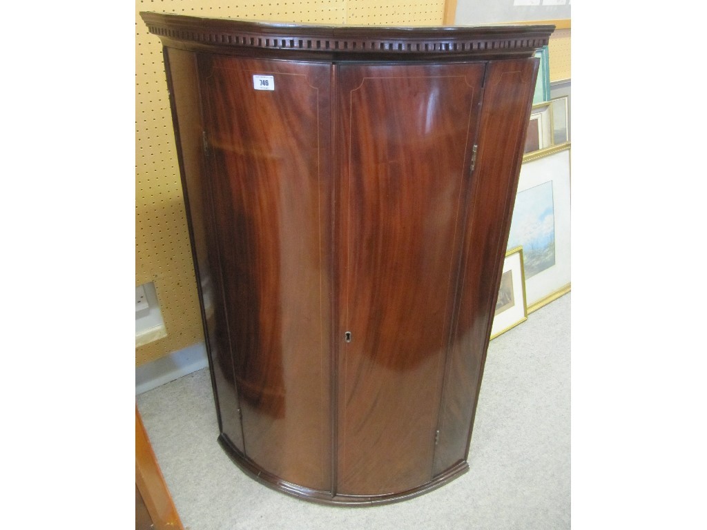 Appraisal: Victorian mahogany corner cupboard