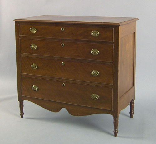 Appraisal: Pennsylvania or New Jersey Sheraton chest of drawers ca stamped