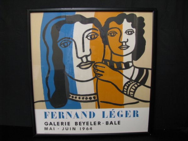 Appraisal: Mourlot Fernand L ger lithograph poster framed under glass French