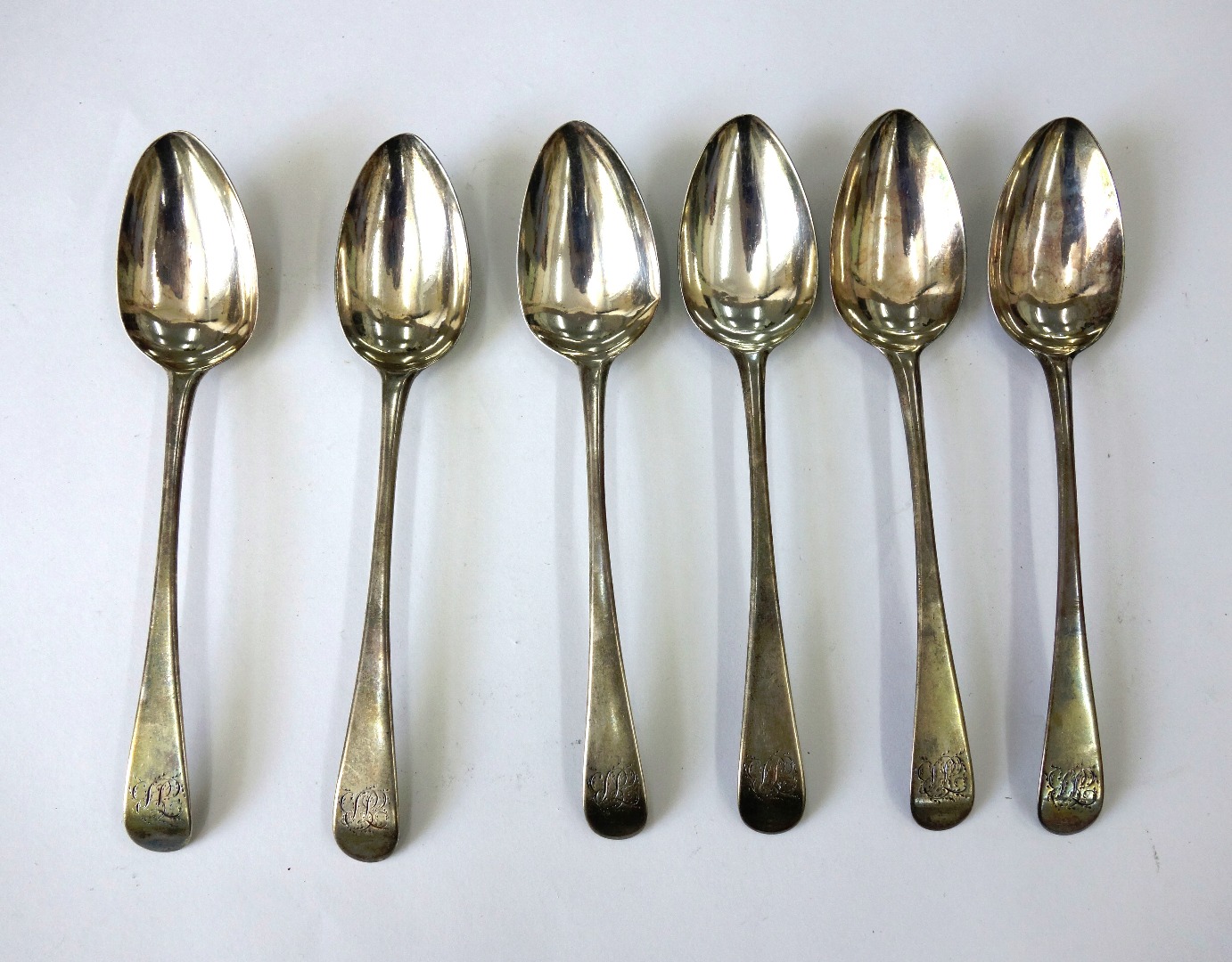 Appraisal: A set of six George III silver Old English pattern