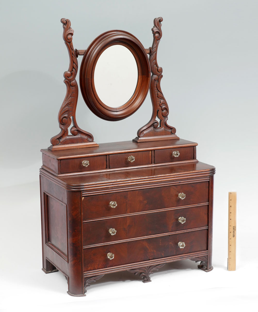 Appraisal: MINIATURE CHILD'S DRESSER WITH MIRROR Child's dresser a surmounting oval