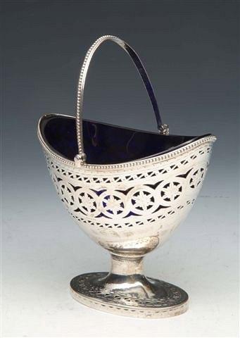 Appraisal: A GEORGE III SILVER OVAL SWEET MEAT BASKET with pierced