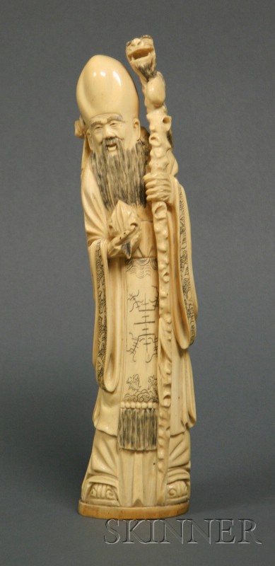 Appraisal: Ivory Carving China standing figure of Shao Lao holding a