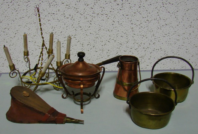 Appraisal: Lot of larger scale items Brass copper - milk can