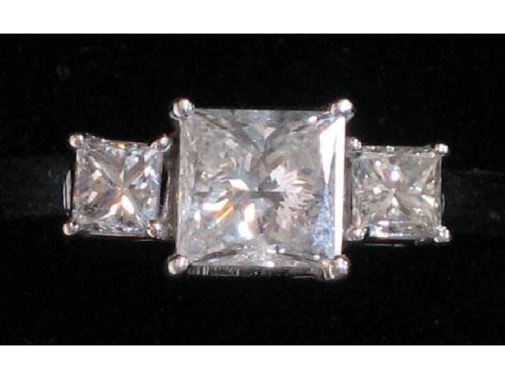 Appraisal: AN ART DECO STYLE DIAMOND RING set with a central