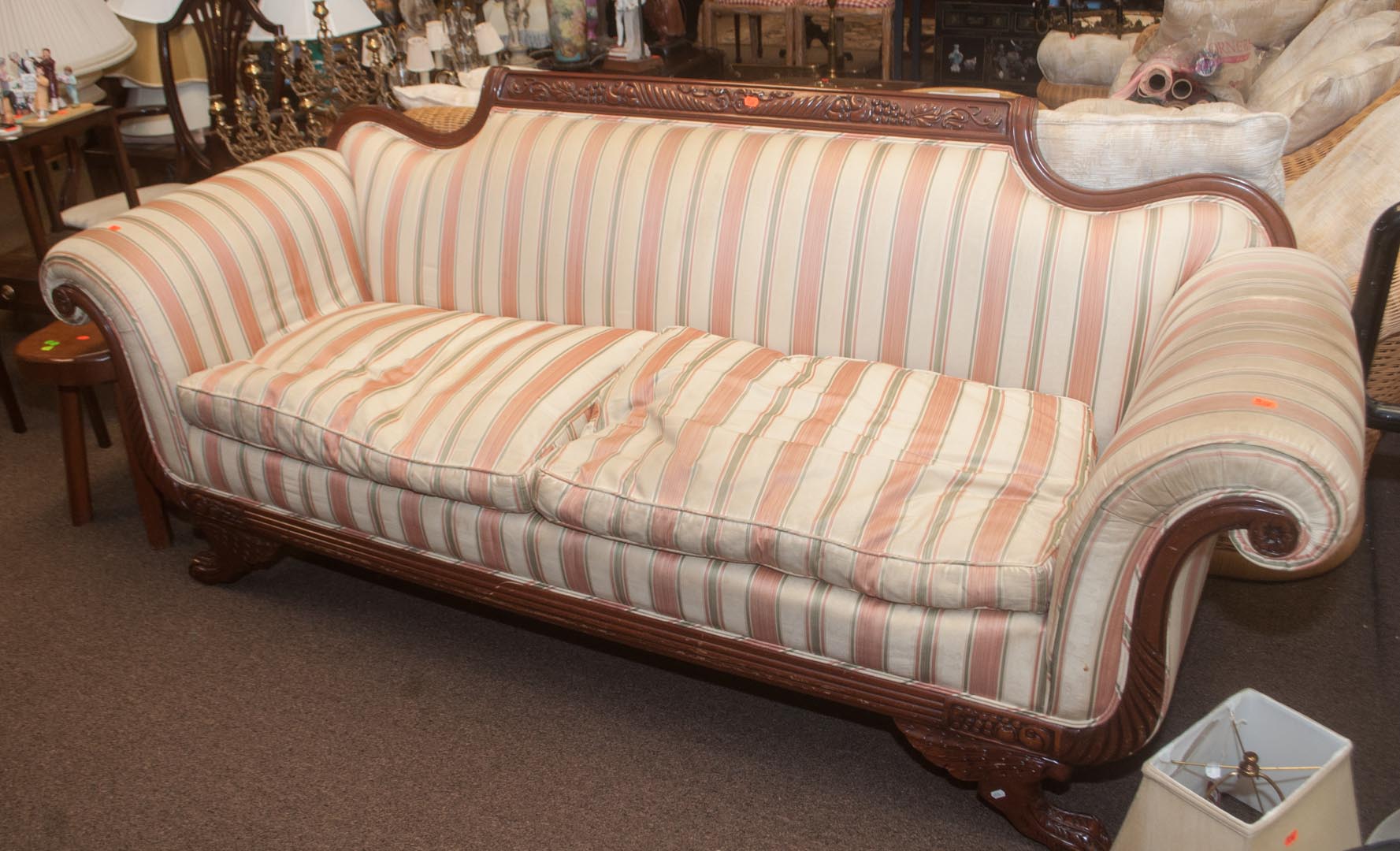 Appraisal: Empire style sofa Undernumber