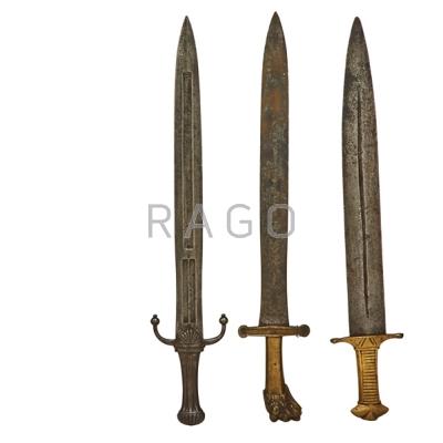 Appraisal: GERMAN AND BRITISH SHORT SWORDS Three Klingenthal with steel grip