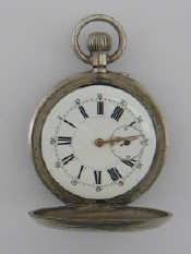 Appraisal: A late th century white metal full hunter pocket watch