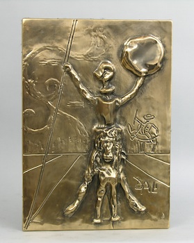 Appraisal: A Salvador Dali Designed Bronze Bas Relief Don Quixote Bas