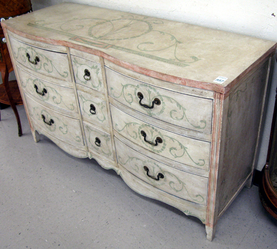 Appraisal: A FEDERAL STYLE PAINT DECORATED MAHOGANY BUREAU American mid th