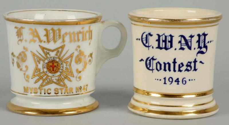 Appraisal: Lot of Shaving Mugs Includes one fraternal mug with gilt