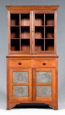 Appraisal: Southern walnut cupboard pie safe walnut throughout with poplar secondary